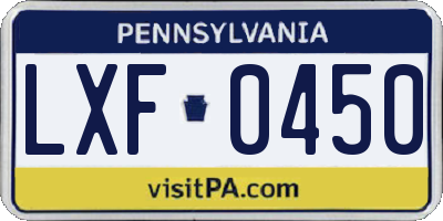 PA license plate LXF0450