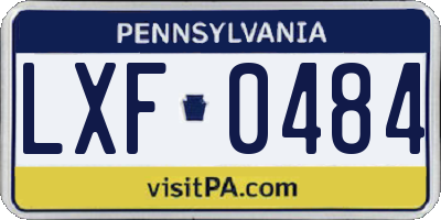 PA license plate LXF0484