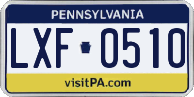 PA license plate LXF0510