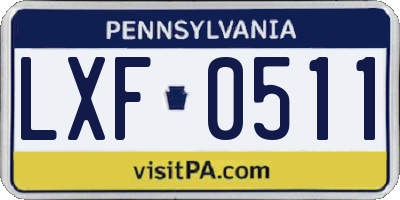 PA license plate LXF0511