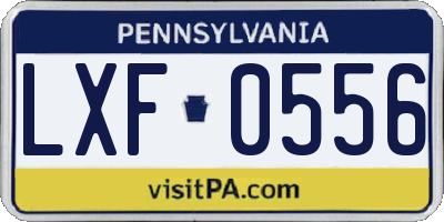 PA license plate LXF0556