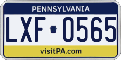 PA license plate LXF0565