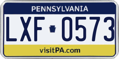 PA license plate LXF0573