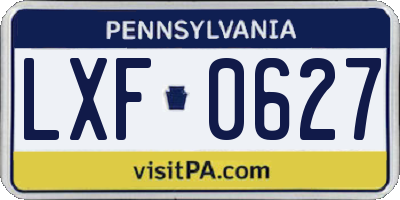 PA license plate LXF0627