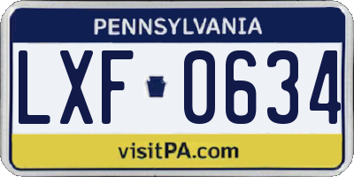 PA license plate LXF0634