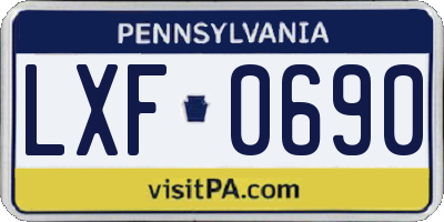 PA license plate LXF0690