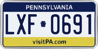 PA license plate LXF0691