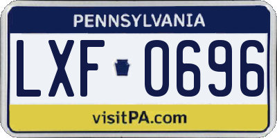 PA license plate LXF0696
