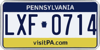 PA license plate LXF0714