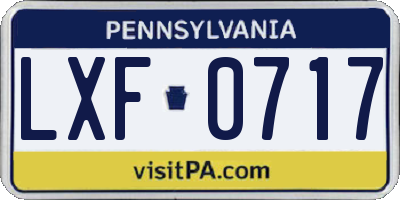PA license plate LXF0717
