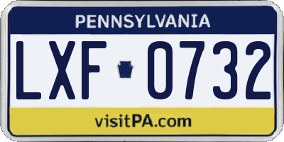 PA license plate LXF0732