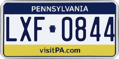 PA license plate LXF0844