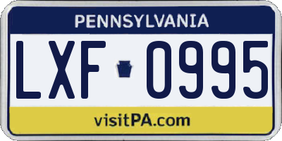 PA license plate LXF0995
