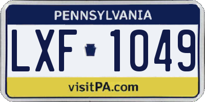 PA license plate LXF1049