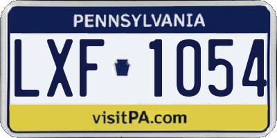 PA license plate LXF1054