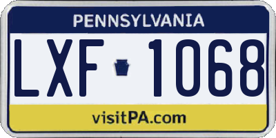 PA license plate LXF1068