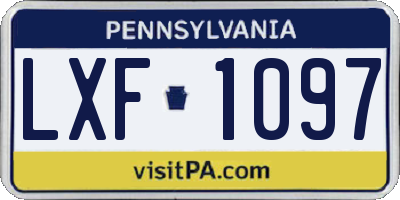PA license plate LXF1097