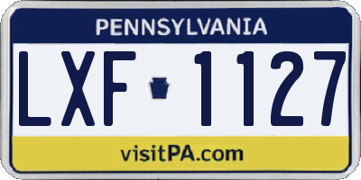 PA license plate LXF1127
