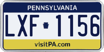 PA license plate LXF1156
