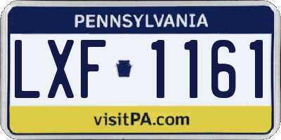 PA license plate LXF1161
