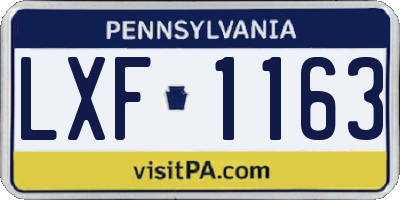 PA license plate LXF1163