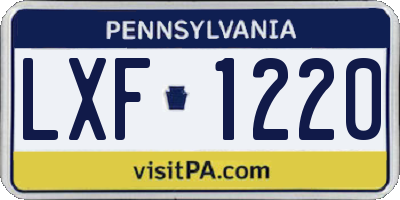 PA license plate LXF1220