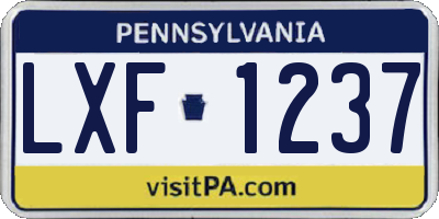 PA license plate LXF1237