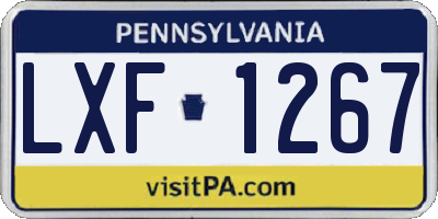 PA license plate LXF1267