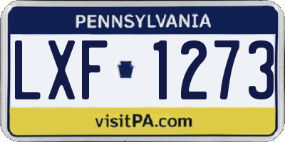 PA license plate LXF1273