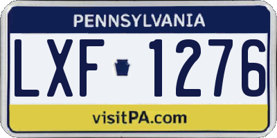 PA license plate LXF1276