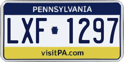 PA license plate LXF1297