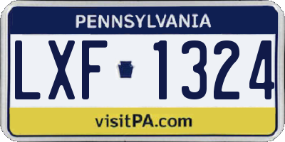 PA license plate LXF1324