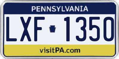 PA license plate LXF1350