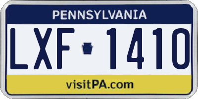 PA license plate LXF1410