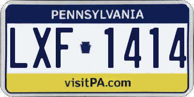 PA license plate LXF1414