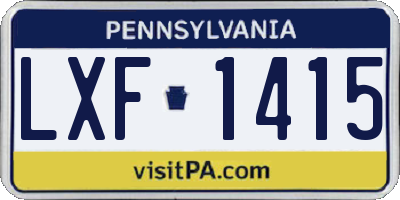 PA license plate LXF1415