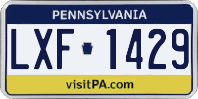 PA license plate LXF1429