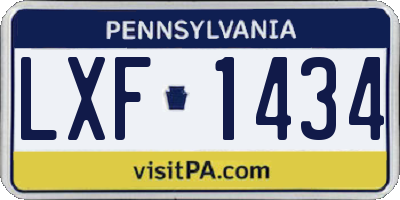 PA license plate LXF1434