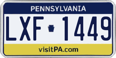 PA license plate LXF1449