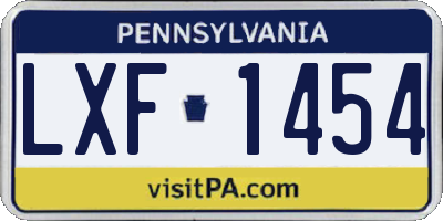 PA license plate LXF1454