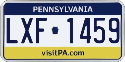 PA license plate LXF1459