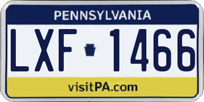 PA license plate LXF1466