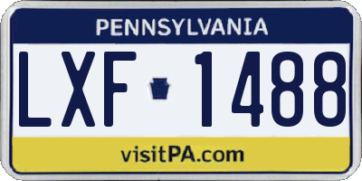 PA license plate LXF1488