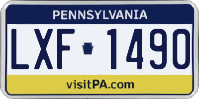 PA license plate LXF1490