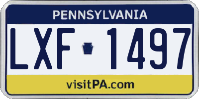 PA license plate LXF1497