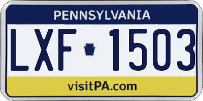 PA license plate LXF1503