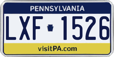 PA license plate LXF1526