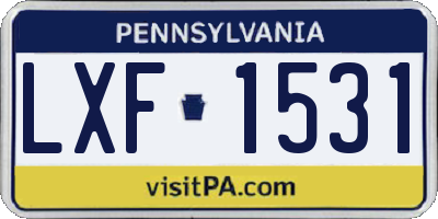PA license plate LXF1531