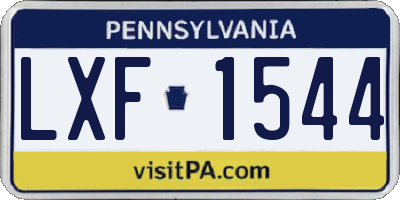 PA license plate LXF1544