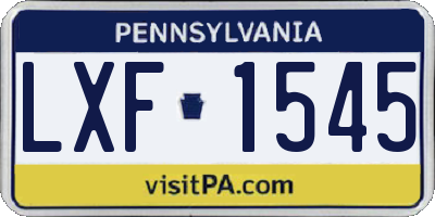 PA license plate LXF1545